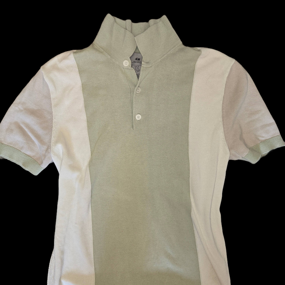 Green and White Polo Shirt